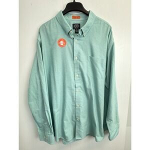 St. John's Bay Mens Long Sleeve Blue Houndstooth Button Down Shirt Size XXL NWOT